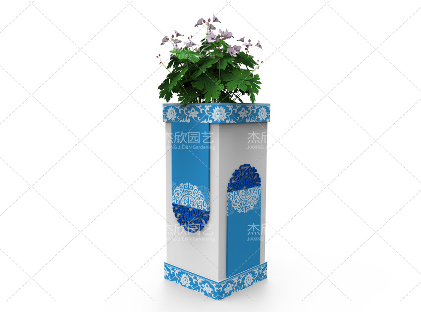 古典畫(huà)境PVC青花瓷花箱